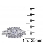 Signature Collection White Gold 1 1/5ct TDW Bridal Ring Set - Handcrafted By Name My Rings™