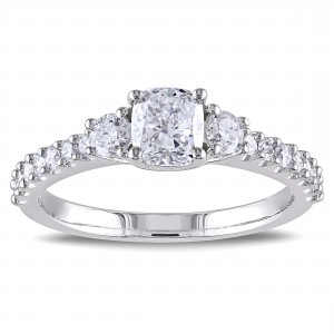 Signature Collection White Gold 1 1/5ct TDW Cushion Cut Diamond Ring - Handcrafted By Name My Rings™