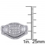 Signature Collection White Gold 1 1/5ct TDW Diamond Bridal Ring Set - Handcrafted By Name My Rings™