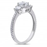 Signature Collection White Gold 1 1/5ct TDW Emerald Cut Diamond Ring - Handcrafted By Name My Rings™