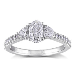 Signature Collection White Gold 1.10ct TDW Oval Diamond Engagement Ring - Handcrafted By Name My Rings™