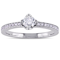 Signature Collection White Gold 1/2ct TDW Diamond Engagement Ring - Handcrafted By Name My Rings™