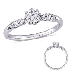 Signature Collection White Gold 1/2ct TDW Diamond Engagement Ring - Handcrafted By Name My Rings™