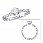 Signature Collection White Gold 1/2ct TDW Diamond Halo Infinity Engagement Ring - Handcrafted By Name My Rings™