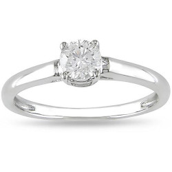 Signature Collection White Gold 1/2ct TDW Diamond Solitaire Engagement Ring - Handcrafted By Name My Rings™