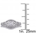 Signature Collection White Gold 1/2ct TDW Diamond Vintage Bridal Ring Set - Handcrafted By Name My Rings™