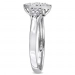 Signature Collection White Gold 1/3ct TDW Diamond Marquise-Cluster Engagement Ring - Handcrafted By Name My Rings™