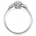 Signature Collection White Gold 1/3ct TDW Diamond Marquise-Cluster Engagement Ring - Handcrafted By Name My Rings™