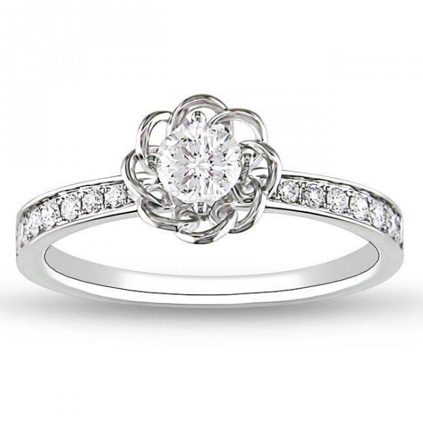 Signature Collection White Gold 1/4ct TDW Diamond Ring - Handcrafted By Name My Rings™