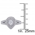 Signature Collection White Gold 1ct Pear-Cut Diamond Double Halo Split Shank Engagement Ring - Handcrafted By Name My Rings™