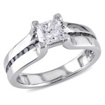 Signature Collection White Gold 1ct TDW Black and White Diamond Ring - Handcrafted By Name My Rings™