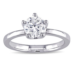 Signature Collection White Gold 1ct TDW Center Solitaire Engagement Ring - Handcrafted By Name My Rings™