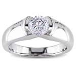 Signature Collection White Gold 1ct TDW Certified Diamond Solitaire Engagement Ring - Handcrafted By Name My Rings™