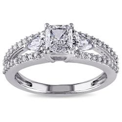 Signature Collection White Gold 1ct TDW Diamond Engagement Ring - Handcrafted By Name My Rings™
