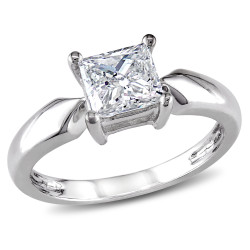 Signature Collection White Gold 1ct TDW Diamond Solitaire Engagement Ring - Handcrafted By Name My Rings™