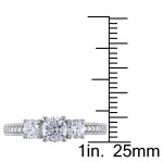 Signature Collection White Gold 1ct TDW Diamond Three Stone Ring - Handcrafted By Name My Rings™