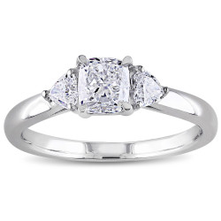 Signature Collection White Gold 1ct TDW Diamond Three Stone Ring - Handcrafted By Name My Rings™