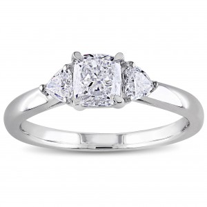 Signature Collection White Gold 1ct TDW Diamond Three Stone Ring - Handcrafted By Name My Rings™