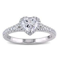 Signature Collection White Gold 1ct TDW Heart Diamond Ring - Handcrafted By Name My Rings™