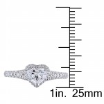 Signature Collection White Gold 1ct TDW Heart Diamond Ring - Handcrafted By Name My Rings™