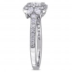 Signature Collection White Gold 1ct TDW Multi-Shaped Diamond Quad Center Engagement Ring - Handcrafted By Name My Rings™