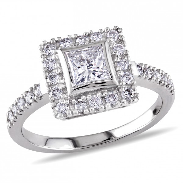 Signature Collection White Gold 1ct TDW Princess Cut Diamond Ring - Handcrafted By Name My Rings™