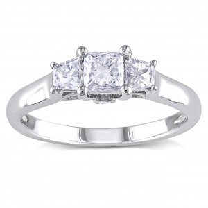 Signature Collection White Gold 1ct TDW Princess-Cut Diamond Ring - Handcrafted By Name My Rings™