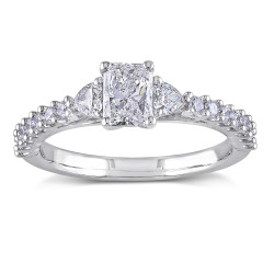 Signature Collection White Gold 1ct TDW Radiant Cut Diamond Ring - Handcrafted By Name My Rings™