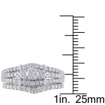 Signature Collection White Gold 1ct TDW Round Diamond Wedding Ring Set - Handcrafted By Name My Rings™