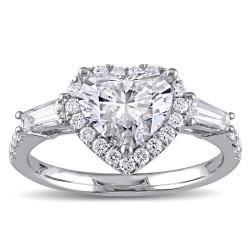 Signature Collection White Gold 2 1/4ct TDW Heart and Round-Cut Diamond Engagement Ring - Handcrafted By Name My Rings™
