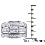 Signature Collection White Gold 2 3/4ct TDW Princess-cut Diamond Channel-set Bridal Ring Set - Handcrafted By Name My Rings™