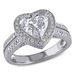Signature Collection White Gold 2ct TDW Diamond Heart Ring - Handcrafted By Name My Rings™