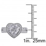 Signature Collection White Gold 2ct TDW Diamond Heart Ring - Handcrafted By Name My Rings™
