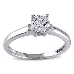 Signature Collection White Gold 3/4ct TDW Diamond Solitaire Ring - Handcrafted By Name My Rings™