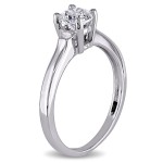 Signature Collection White Gold 3/4ct TDW Diamond Solitaire Ring - Handcrafted By Name My Rings™