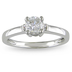 Signature Collection White Gold 3/4ct TDW Diamond Solitaire Ring - Handcrafted By Name My Rings™