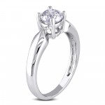Signature Collection White Gold 3/4ct TDW Diamond Solitaire Ring - Handcrafted By Name My Rings™