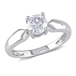 Signature Collection White Gold 3/4ct TDW Diamond Solitaire Ring - Handcrafted By Name My Rings™