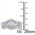Signature Collection White Gold 3/4ct TDW Four Row Swirl Diamond Ring - Handcrafted By Name My Rings™