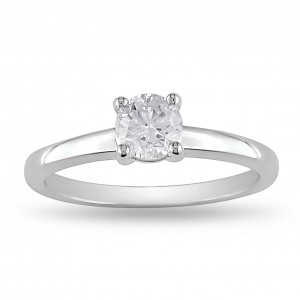 Signature Collection White Gold 3/5ct TDW Certified Diamond Solitaire Ring - Handcrafted By Name My Rings™