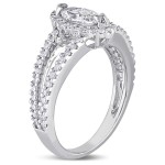 Signature Collection White Gold 4/5ct TDW Marquise Diamond Ring - Handcrafted By Name My Rings™