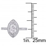 Signature Collection White Gold 4/5ct TDW Marquise and Round Diamond Floating Halo Engagement Ring - Handcrafted By Name My Rings™