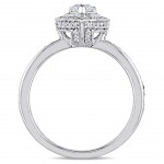 Signature Collection White Gold 5/8ct TDW Pear and Round-Cut Diamond Halo Engagement Ring - Handcrafted By Name My Rings™