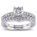Signature Collection White Gold 7/8ct TDW Diamond Bridal Ring Set - Handcrafted By Name My Rings™