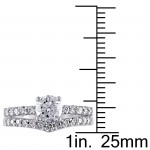 Signature Collection White Gold 7/8ct TDW Diamond Bridal Ring Set - Handcrafted By Name My Rings™