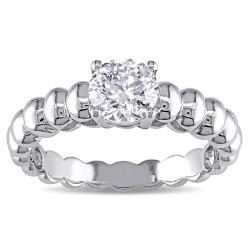 Signature Collection White Gold 7/8ct TDW Diamond Solitaire Engagement Ring - Handcrafted By Name My Rings™