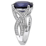 Signature Collection White Gold Black Spinel and 1/3ct TW Diamond Infinity Solitaire Engagement Ring - Handcrafted By Name My Rings™