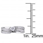 Signature Collection White Gold Heart-Cut 3/8ct TDW Diamond Two-Piece Bridal Ring Set - Handcrafted By Name My Rings™