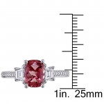 Signature Collection White Gold Pink Tourmaline and 3/4ct TDW Diamond 3-Stone Engagement Ring - Handcrafted By Name My Rings™