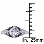 Signature Collection White Gold Sapphire and 1 1/10ct TDW Diamond Engagement Ring - Handcrafted By Name My Rings™